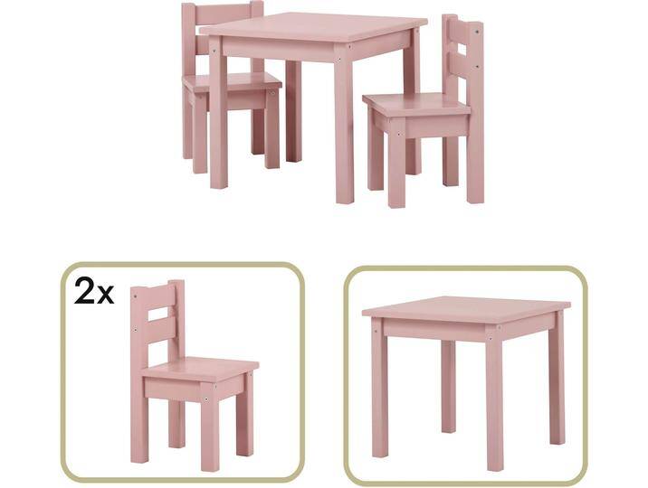 Kindersitzgruppe HOPPEKIDS MADS Kindersitzgruppe , rosa (hellrosa), FSC-zertifizierter Holzwerkstoff, MDF, FSC-zertifiziertes teilmassives Holz, Sitzmöbel-Sets, in vielen Farben, mit zwei Stühlen von Hoppekids