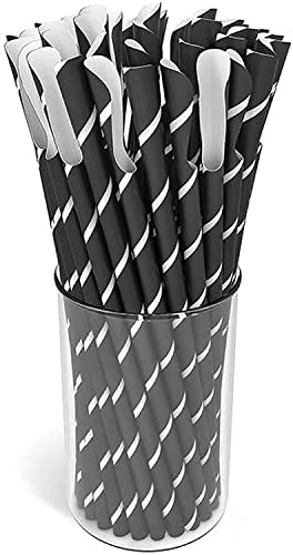 Slush Eis 125 Stück Löffelstrohhalme Papier Strohhalme Kompostierbar Plastikfrei 200 MM X 8 MM Löffel Eiskaffee von Hopser Food Fun