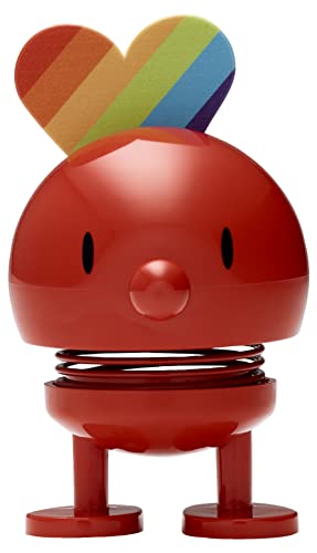 Hoptimist Baby Bumble Rainbow, Wackelfigur & Glücksbringer Skandinavisch, Wohnzimmer & Schreibtisch Deko, Büro Gadget, Tolle Kleine Geschenke, 4,5 x 5,8 x 8,7, Rot von Hoptimist