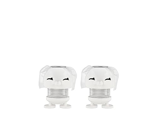 Hoptimist Bride & Bride, 2 Braut Figuren, Deko Hochzeit, Hochzeitsfiguren, Hochzeitsdeko, Schöne und Lustige Geschenkidee zu Hochzeiten, 4,5 x 5,9 x 7,2 cm, Weiß von Hoptimist