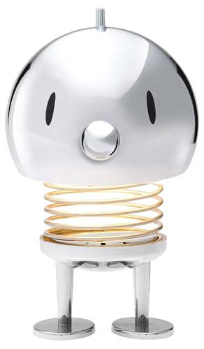 Hoptimist Lampe LED, Nachttischlampe Touch, Kabellose Lampe Tisch, Aufladbare & Dimmbar, Dänischem Design, 10 x 10 x 15 cm, L, Chrome von Hoptimist
