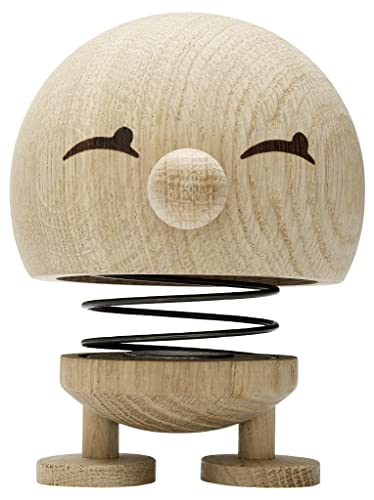 Hoptimist Bumble, Holzdeko, Wackelfigur aus Holz, Deko Skandinavisch, Deko Wohnzimmer, Schreibtisch Deko, Büro Gadgets, Tolle Kleine Geschenke, 10 x 10 x 14 cm, Large, Raw Oak von Hoptimist