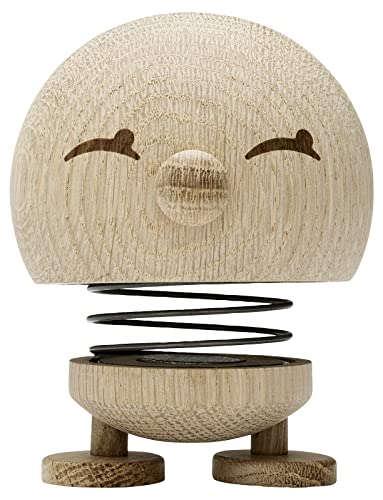 Hoptimist Bumble, Holzdeko, Wackelfigur aus Holz, Deko Skandinavisch, Deko Wohnzimmer, Schreibtisch Deko, Büro Gadgets, Tolle Kleine Geschenke, 7,4 x 8,5 x 9,5 cm, Small, Raw Oak von Hoptimist