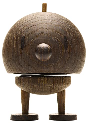 Hoptimist Bumble, Holzdeko, Wackelfigur & Glücksbringer aus Holz, Deko Skandinavisch, Deko Wohnzimmer, Büro & Schreibtisch, Tolle Kleine Geschenke, 7,5 x 8,5 x 10,7 cm, Medium, Smoked Oak von Hoptimist