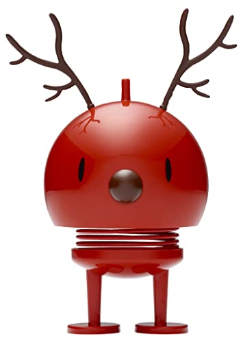 Hoptimist - Skandinavisches Design - Weihnachtsfigur - Medium Reindeer Bumble - Rot - Höhe: 15 cm - Geschenkidee von Hoptimist