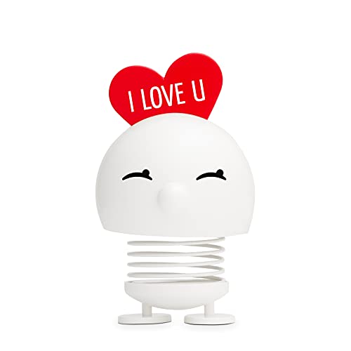 Hoptimist Love Bimble Klein (S), Wackelfigur & Glücksbringer, Skandinavische Deko für Wohnzimmer, Schreibtisch, Schlafzimmer, Büro Gadget, 4,5 x 5,8 x 8,7 cm, Weiß von Hoptimist
