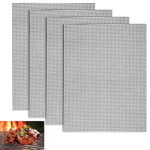Grillmatte 40 × 30 cm, 4 Stück Antihaft Grillgitter und Grillmatte in Schwarz, Wiederverwendbar, Hitzebeständig Grillmatte für Gasgrill, Holzkohle, Elektrogrill, Luftfritteuse Grillmatte 40 × 30 cm, 4 Stück Antihaft Grillgitter und Grillmatte in Schwarz, Wiederverwendbar, Hitzebeständig Grillmatte für Gasgrill, Holzkohle, Elektrogrill, Luftfritteuse von Hopton