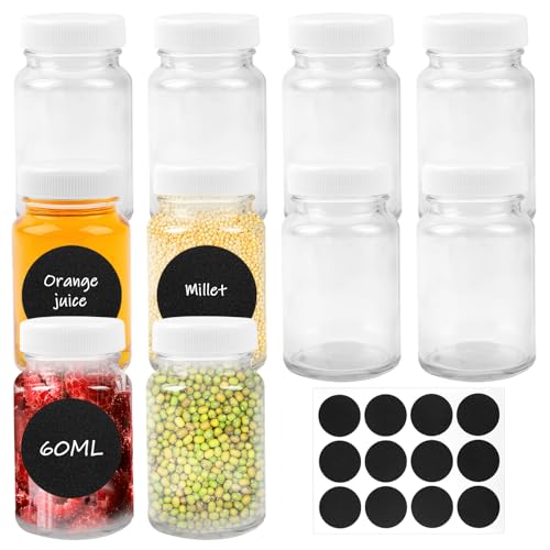 Hopton 10 Stück Shot Flaschen zum Befüllen 60ml, Breiter Mund Shotgläser mit Deckel, Kleine Leere Glasflaschen mit Etiketten für Ingwer Shot Saft Smoothie Whiskey und Gewürze Hopton 10 Stück Shot Flaschen zum Befüllen 60ml, Breiter Mund Shotgläser mit Deckel, Kleine Leere Glasflaschen mit Etiketten für Ingwer Shot Saft Smoothie Whiskey und Gewürze von Hopton
