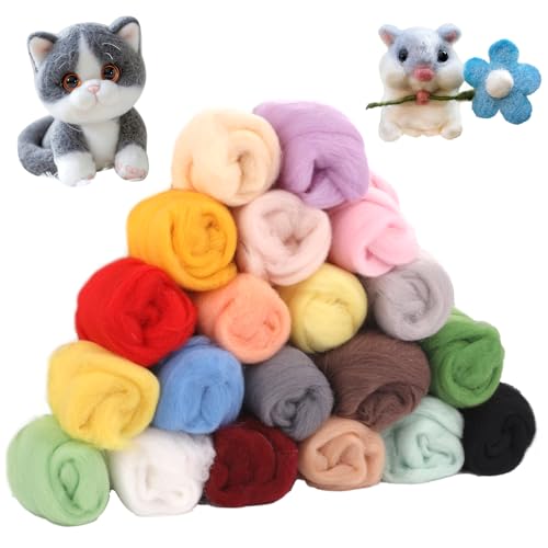 Hopton 200g Filzwolle, Filzen Starterset, Filzwolle Nassfilzen, Märchenwolle, Filzset, Filzwolle zum Stricken, Filznadeln zum Trockenfilzen, Schafwolle Set für Anfänger DIY Craft Projekte Hopton 200g Filzwolle, Filzen Starterset, Filzwolle Nassfilzen, Märchenwolle, Filzset, Filzwolle zum Stricken, Filznadeln zum Trockenfilzen, Schafwolle Set für Anfänger DIY Craft Projekte von Hopton