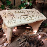Personalisierter Kinderhocker, Personalisierter Hocker, Kinderstuhl, Kiefernhocker, Geschenk Zum 1 von HopwoodLaserDesigns