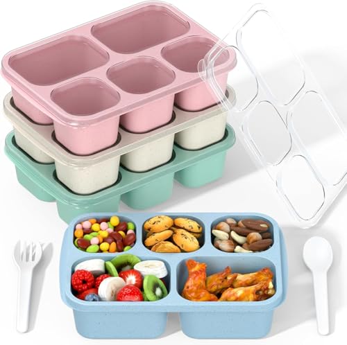 Hoqque Brotdose Kinder Mit Fächern Lunchbox 4 Set Erwachsene Bento Box Schule Jausenbox Snackbox Lunch Vesperbox Brotzeitbox Brotdosen Frühstücksbox Picknick Bentobox Essensbox Vesperdose von Hoqque