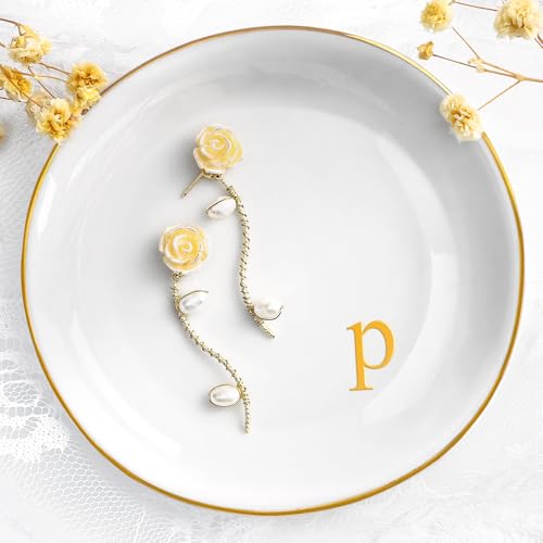 Schmuckschale Schmuck Tablett Schlüsselschale Schminktisch Zubehör Schreibtisch Deko Schale Schmucktablett Dekoschale Decoration Aesthetic Tischdeko Geschenke Papa Geschenk Pärchen Praktische Partner von Hoqque