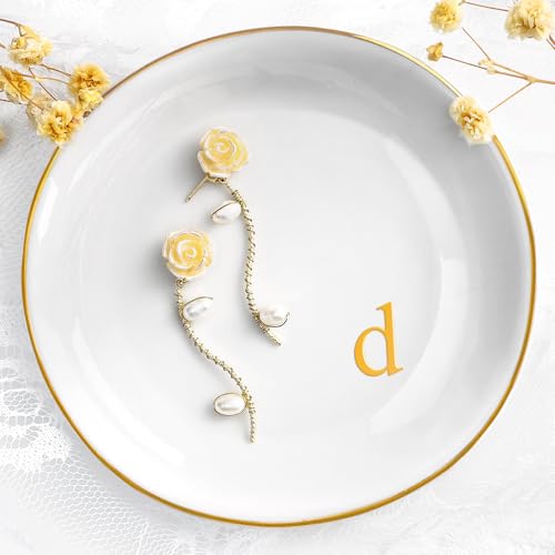 Schmuckschale Schmuck Tablett Schlüsselschale Schminktisch Zubehör Schreibtisch Deko Schale Schmucktablett Dekoschale Dekoschalen Tischdeko Decoration Aesthetic Geschenke Dankeschön Geschenk Damen von Hoqque