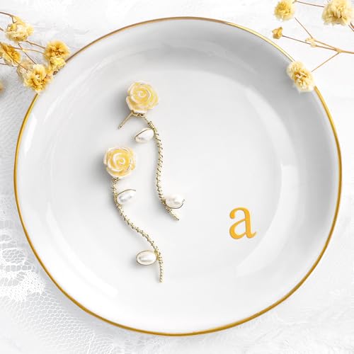 Schmuckschale Schmuck Tablett Schlüsselschale Schminktisch Zubehör Schreibtisch Deko Schale Schmucktablett Dekoschale Zimmer Decoration Tray Tischdeko Geschenke für Frauen Geschenk Männer Frau Mama von Hoqque