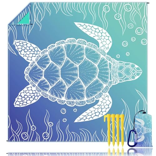 Stranddecke Picknickdecke 200x200 Strandmatte Camping Strand Sandfrei Wasserdicht Picnic Blanket xxl Sandfeste Beach Mat Picknick Decke Klein Picknickdecken Sanddecke Piknikdecke Strandzubehör Zubehör von Hoqque