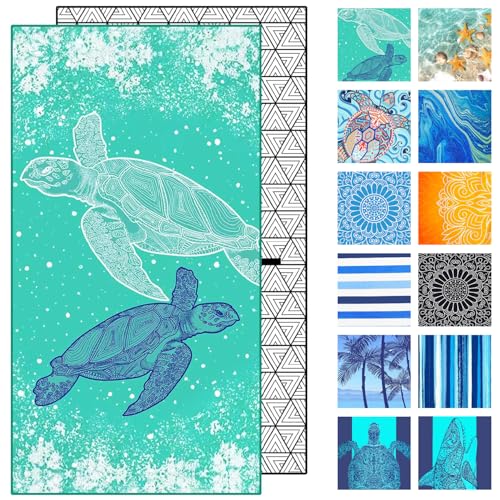 Strandtuch Mikrofaser Badetuch Groß Strand XXL 180x80 Strandhandtuch Saunahandtuch Strandtücher Sandfrei Saunatuch Microfaser Handtuch Beach Towel Sauna Zubehör Strandlaken Dünn Schnelltrocknend von Hoqque