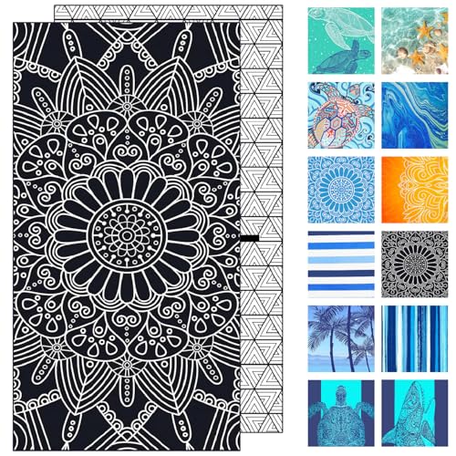 Strandtuch Mikrofaser Badetuch Groß Strand XXL Strandhandtuch Saunahandtuch Schnelltrocknend Strandtücher Sandfrei Zubehör Saunatuch Microfaser Handtuch Beach Towel Strandlaken Reisehandtuch Urlaub von Hoqque