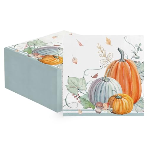 Horaldaily 100 Einweg-Papierservietten, dekorative Lunch-Servietten, Thanksgiving-Aquarell-Kürbis-Handtuch für Party, Mittagessen, Abendessen, Küche, Badezimmer Horaldaily 100 Einweg-Papierservietten, dekorative Lunch-Servietten, Thanksgiving-Aquarell-Kürbis-Handtuch für Party, Mittagessen, Abendessen, Küche, Badezimmer von Horaldaily