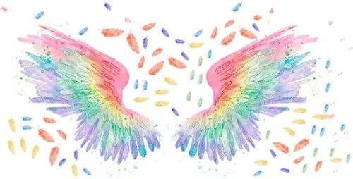 Wandtattoo Kinderzimmer | Bunte Regenbogen Flügel | Engel | Türaufkleber | 60 cm von Horend Goed