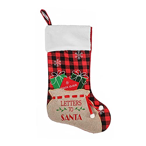 Christmas Stockings 18 Inch Classic Large Xmas Stocking Burlap Plaid Style with White Plush Fur Cuff for Christmas Tree Fireplace Holiday Party Decoration Christmas Stockings 18 Inch Classic Large Xmas Stocking Burlap Plaid Style with White Plush Fur Cuff for Christmas Tree Fireplace Holiday Party Decoration von Horett