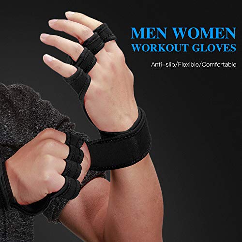 Gewichtheberhandschuhe, Trainingshandschuhe mit integrierten Handgelenkbandagen, rutschfester Handschutz für Gewichtheben, Powerlifting, Klimmzüge von Horett