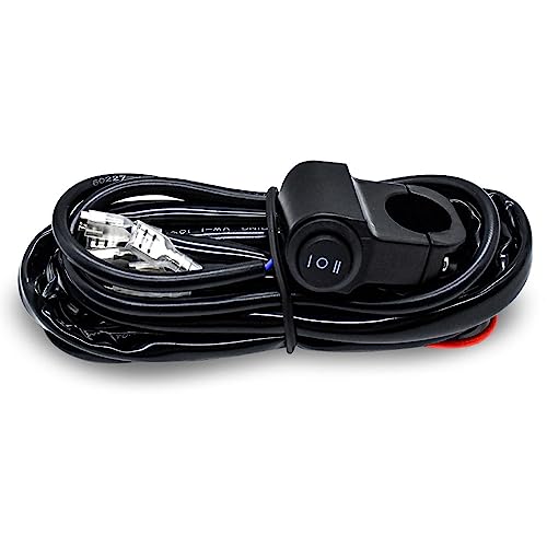 LED-Lichtleisten-Kabelbaumsatz, 180 W, 3 Leitungen, 16 AWG, LED-Motorrad-Kabelbaum mit 12 V 40 A-Relais und Steuerschalter zum Umschalten zwischen verschiedenen Modi von Horett