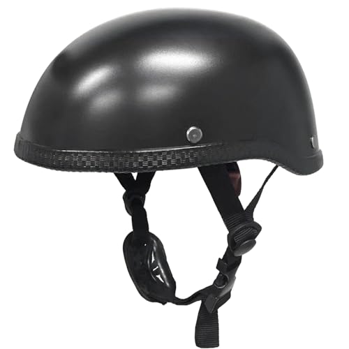 Motorrad-Halbhelm im ABS-Stil + Kappe aus Baumwollplastik - Schwarz für Motorradfahrer r Ridder (Einheitsgröße) Universal waschbar von Horett