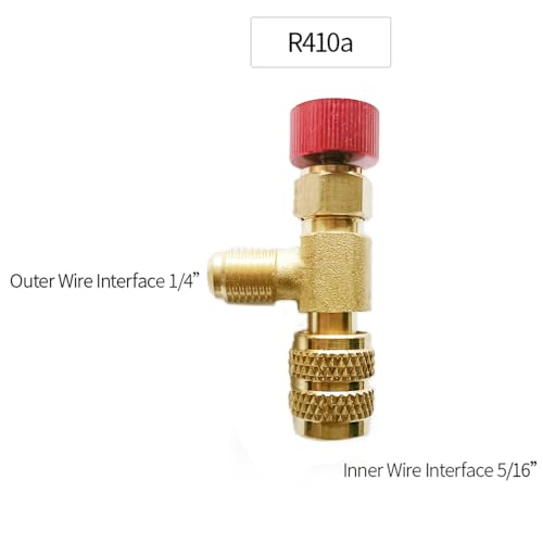 R410A Kältemittel-Ladeventil 1/4 Zoll - 5/16 Zoll Kupfer-Durchflussregelventile Kupfer- und Fluor-Sicherheitsventil von Horett