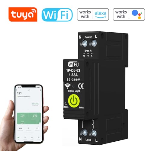 Tuya WiFi Intelligent Circuit Breaker ON OFF Ting Photovoltaik Bidirektionale Messung Energiezähler Automatischer Wiedereinschaltschutz mit Messung und Prepaid-Funktion Kompatibel mit Alexa und Tuya WiFi Intelligent Circuit Breaker ON OFF Ting Photovoltaik Bidirektionale Messung Energiezähler Automatischer Wiedereinschaltschutz mit Messung und Prepaid-Funktion Kompatibel mit Alexa und von Horett
