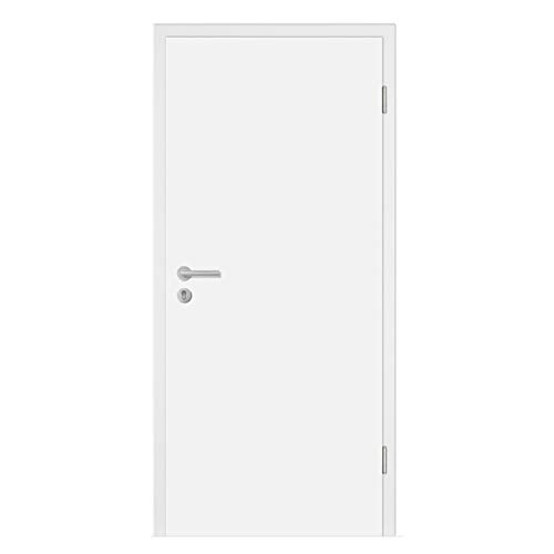 HORI® Wohnungseingangs-Tür CPL Weiß Komplettset Zarge I Schallschutztür SK1 Klimaklasse 3 I Höhe 198,5 cm I Breite 86 cm I Wandstärke 265 mm I DIN Links von HORI