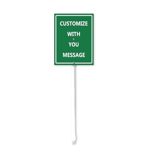 Horienteeon Add Your Own Message-Customizable Sign with Stake, Customizable Yard Sign, Sturdy Aluminum Sign Rust Free, Statement Plaque for Outdoor Yard Lawn Use 20cm×30cm(Green) von Horienteeon