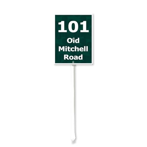 Horienteeon Custom House Address Yard Sign with Stake (Elliptic Background), Customizable Address Sign, Custom Metal Sign, Sturdy Aluminum Sign Rust Free for Outdoor Use 20cm×30cm von Horienteeon