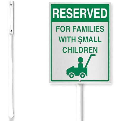 Horienteeon Parkplatzschild mit Pfahl, Familien mit kleinen Kindern, für Hof, 17,8 x 22,4 cm, rostfrei, reservierter Parkplatz, Straße, Geschäft, Bauernhof, Rasen, Garten, Veranda, Dekoration, für den Horienteeon Parkplatzschild mit Pfahl, Familien mit kleinen Kindern, für Hof, 17,8 x 22,4 cm, rostfrei, reservierter Parkplatz, Straße, Geschäft, Bauernhof, Rasen, Garten, Veranda, Dekoration, für den von Horienteeon
