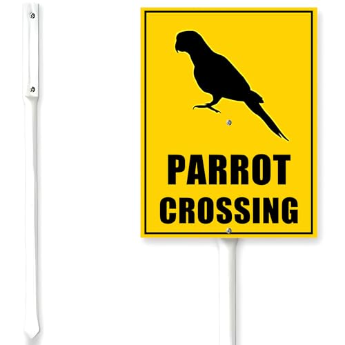 Horienteeon Schild mit Pfahl "Parrot Crossing" für Nachbarschaften, Hof, Bauernhof, Aluminium, Vorsicht, 20,3 x 30,5 cm, für Zuhause, Garten, Bauernhof, Dekoration, Outdoor, Tier, Vorsicht, mit Horienteeon Schild mit Pfahl "Parrot Crossing" für Nachbarschaften, Hof, Bauernhof, Aluminium, Vorsicht, 20,3 x 30,5 cm, für Zuhause, Garten, Bauernhof, Dekoration, Outdoor, Tier, Vorsicht, mit von Horienteeon