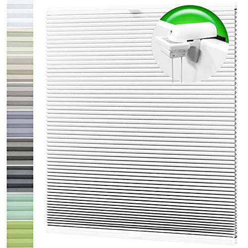 HORIVERT Wabenplissee Weiß 65x140 cm (B x H) mit Klemmträgern, mit Eco Dichtungspads, ohne Bohren, Doppelplissee | Plissee| Faltrollo, Weiße Rückseite, Klemmfix, leichte Montage mit Video HORIVERT Wabenplissee Weiß 65x140 cm (B x H) mit Klemmträgern, mit Eco Dichtungspads, ohne Bohren, Doppelplissee | Plissee| Faltrollo, Weiße Rückseite, Klemmfix, leichte Montage mit Video von HORIVERT