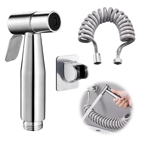 Handbrause Toilette Bad für Bidet Armaturen mit 2 m langem flexiblem Teleskop-Brauseschlauch und Halterung, Edelstahl Duschkopf Windel Dusche Tierbad Wasserspar Wand waschen Handbrause Toilette Bad für Bidet Armaturen mit 2 m langem flexiblem Teleskop-Brauseschlauch und Halterung, Edelstahl Duschkopf Windel Dusche Tierbad Wasserspar Wand waschen von Horktrust