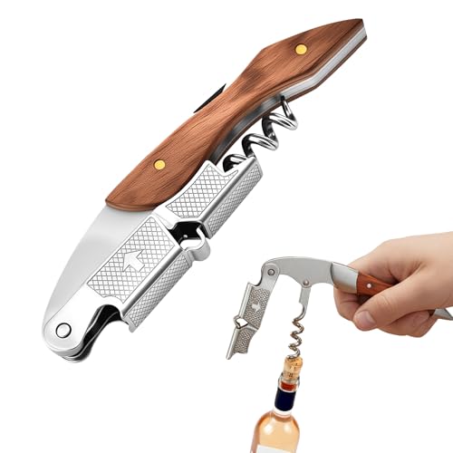 Horktrust Kellnermesser - Profi Korkenzieher, Flaschenöffner aus Olivenholz & Edelstahl für Kellner & Barkeeper, leicht zu tragen von Horktrust