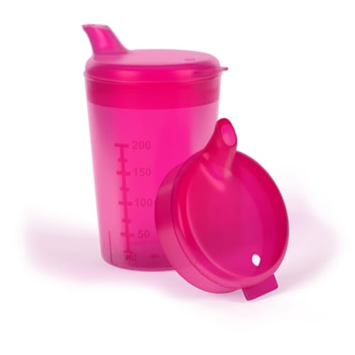 Horn Medical Schnabelbecher inkl. 2 Deckeln (große & kleine Öffnung) I Trinkhilfe I 250ml I Farbe wählbar (rot) von Horn Medical