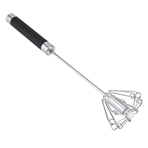 Handmixer Aus Edelstahl, Eiermixer, Milchaufsch Umer Manuell Rostfreier Edelstahl, Langlebig, Drehbar, Manueller Schneebesen, Schneebesen Milchaufschäumer, Sahnemixer Kochwerkzeug Zum Mischen Schlagen von Horoper