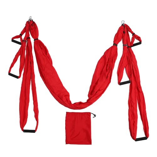 Horoper Yoga-Hängematte, Aerial Yoga-Schaukel-Set, Polyester-Baumwolle, Verstellbar, Verbessert die Flexibilität, Yoga-Hängematte für Fitness, Tanz, Ballett, Gymnastik(Rot) von Horoper