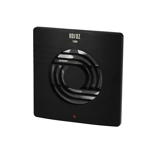 Horoz Electric Badlüfter 100 mm Schwarz 12 W HELIX - Leiser Wandventilator aus ABS mit Schutzgitter 43 dB - Abluftventilator gegen Feuchtigkeit & Schimmel - Badezimmer Belüftung von Horoz Electric