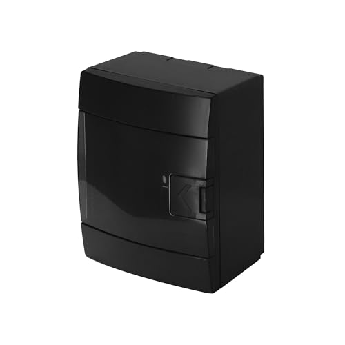 Verteilerkasten Aufputz 1-Reihig für 4 Module 104x140x173 mm IP40 - Schwarzer Sicherungskasten aus ABS-Kunststoff - Stromkasten für Elektroinstallationen im Innenbereich - Horoz Electric von Horoz Electric