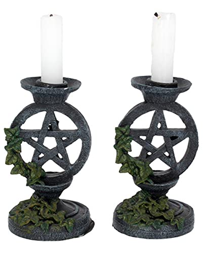 Altertümliche Kerzenständer mit Pentagramm Design von Horror-Shop