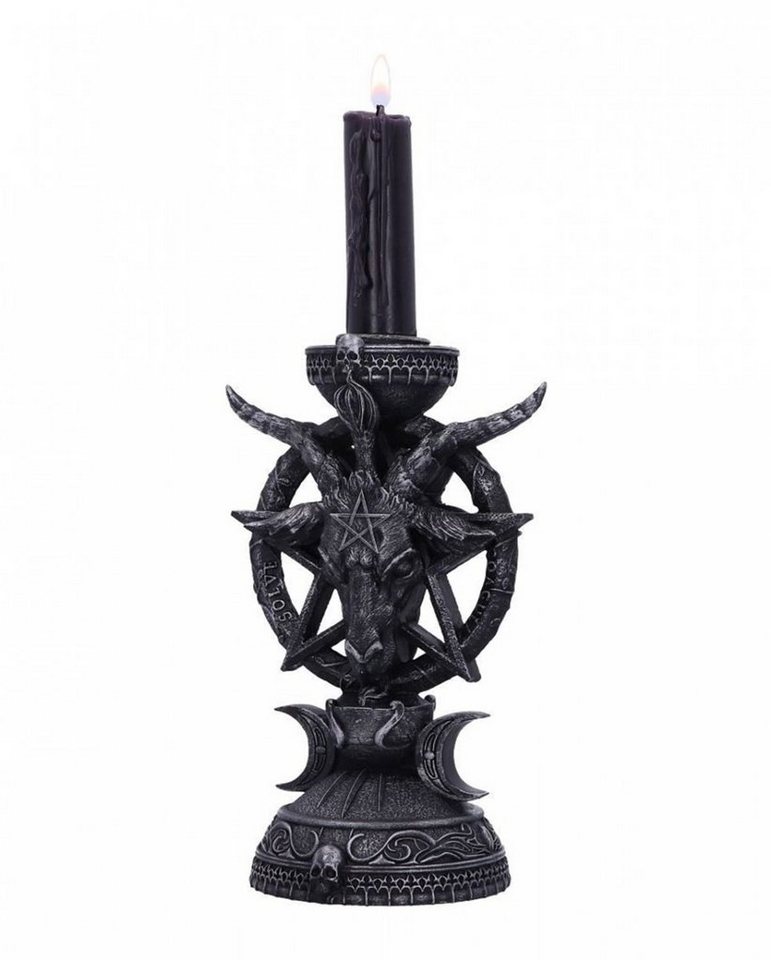 Horror-Shop Kerzenständer Gothic Kerzenhalter mit Baphomet Motiv von Horror-Shop