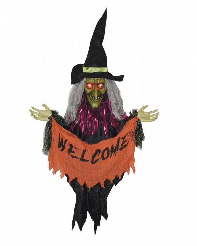 Horror-Shop Dekoobjekt Halloween Hexen Figur mit Bewegung als Türdekorati von Horror-Shop