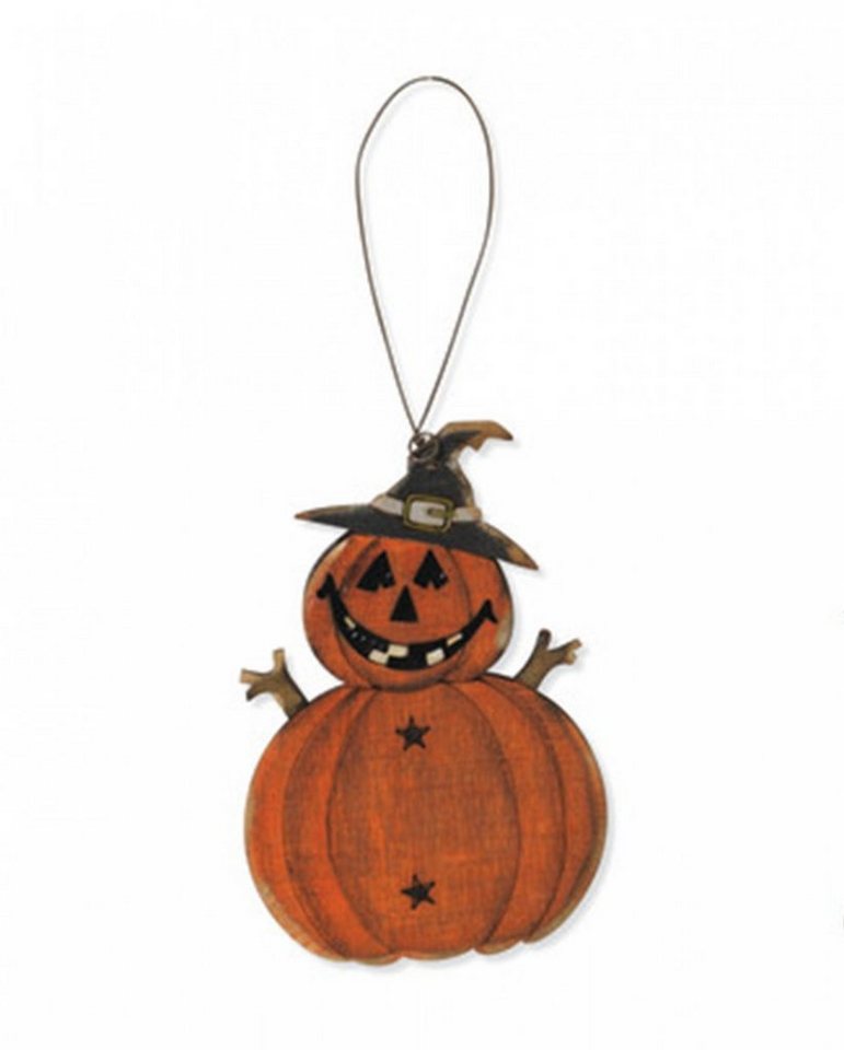 Horror-Shop Dekoobjekt Halloween Holz Ornament Kürbis als Mitbringsel & D von Horror-Shop