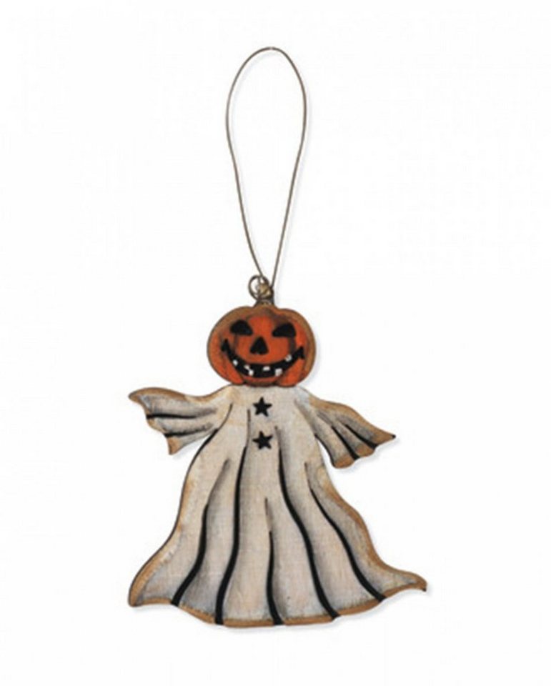 Horror-Shop Dekoobjekt Halloween Holz Ornament Kürbisgeist als Mitbringse von Horror-Shop