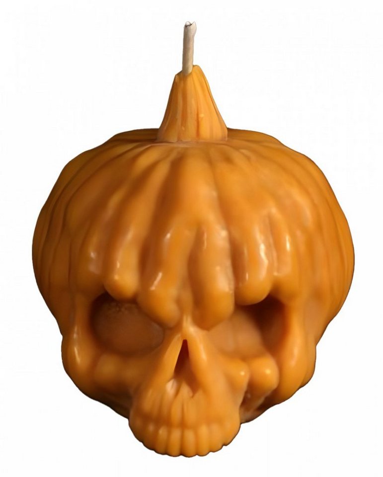 Horror-Shop Kerzenständer Halloween Kerze - Kürbis Totenkopf 7,5cm von Horror-Shop