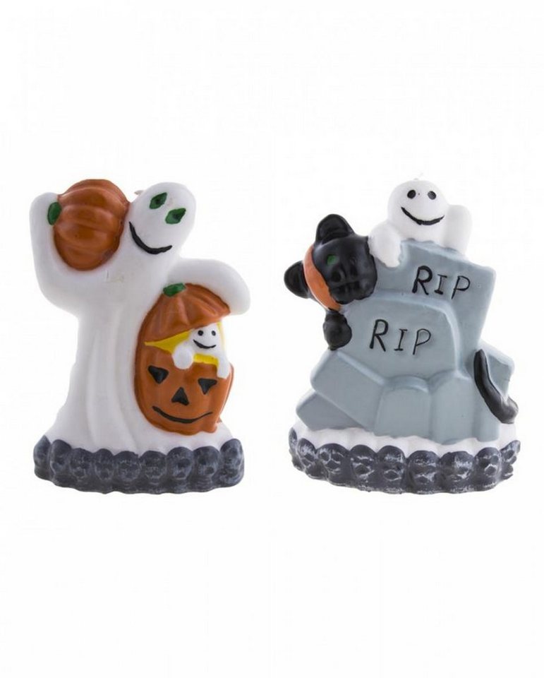 Horror-Shop Kerzenständer Halloween Kerze mit Geistermotiv 13,5 cm von Horror-Shop