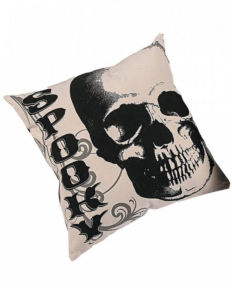 Horror-Shop Dekofigur Halloween Kissen mit Totenkopf im Vintage Look von Horror-Shop